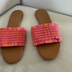 J. Crew Factory Raffia slide sandals size 9